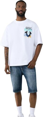 True Religion Men’s Concert Buddha Oversized Tee – 100% Cotton, Oversized Fit, Graphic T-Shirt in Kuwait