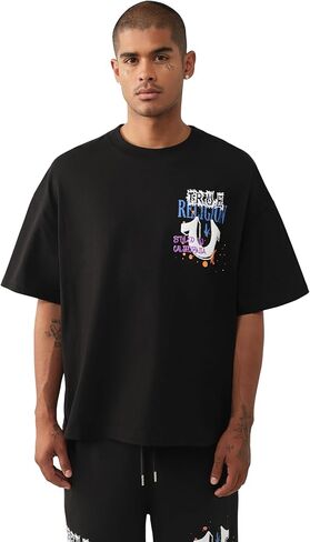True Religion Men’s Concert Buddha Oversized Tee – 100% Cotton, Oversized Fit, Graphic T-Shirt in Kuwait