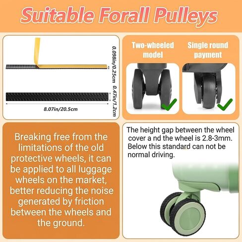 Luggage Wheel Covers, Noise Reducing Shock Absorbing Silicone Suitcase Wheel Covers, Universal Fit Protectors For Suitcase Wheels And Office Chair Casters, Customizable Cut To Fit Design in Kuwait