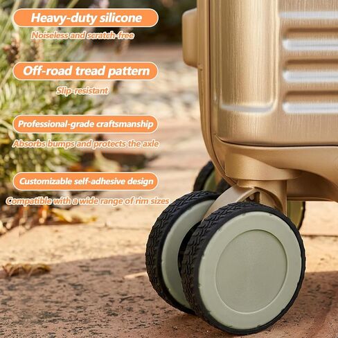 Luggage Wheel Covers, Noise Reducing Shock Absorbing Silicone Suitcase Wheel Covers, Universal Fit Protectors For Suitcase Wheels And Office Chair Casters, Customizable Cut To Fit Design in Kuwait