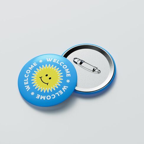 10-200 Custom Pins – Personalized Button Pins with Photo, Logo or Text – 1.8" / 2.3" for Events, Campaigns & Memorials Gifts in Saudi Arabia