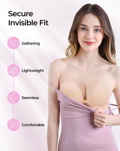 Sticky Bra Push Up Adhesive Strapless Backless Invisible Bra Reusable Lift for Women Daily Wear in Saudi Arabia