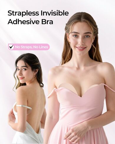 Sticky Bra Push Up Adhesive Strapless Backless Invisible Bra Reusable Lift for Women Daily Wear in Saudi Arabia