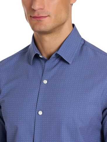 Van Heusen Men's All-Way Performance Stretch Long Sleeve Button Up Shirt, Slim Fit, Regular Length, Quick Dry in Kuwait