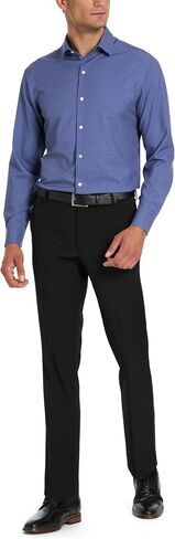 Van Heusen Men's All-Way Performance Stretch Long Sleeve Button Up Shirt, Slim Fit, Regular Length, Quick Dry in Kuwait