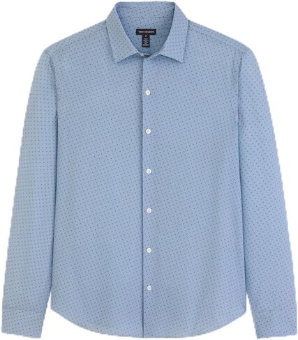Van Heusen Men's All-Way Performance Stretch Long Sleeve Button Up Shirt, Slim Fit, Regular Length, Quick Dry in Kuwait