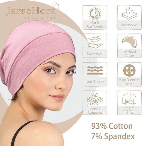 JarseHera Cotton Chemo Headwear Sleep Caps Headcover Cancer Hats for Women Men Beanie in Saudi Arabia