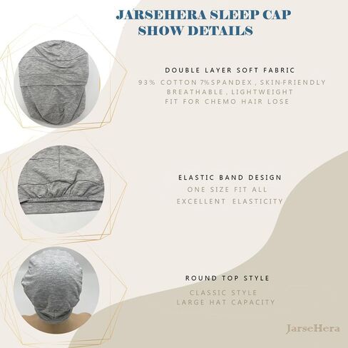 JarseHera Cotton Chemo Headwear Sleep Caps Headcover Cancer Hats for Women Men Beanie in Saudi Arabia