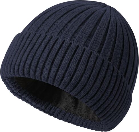 Winter Beanie Hat for Men Women,Fleece Lined Fisherman Beanies,Cold Weather Thick Warm Knit Cuffed Skull Cap in Saudi Arabia