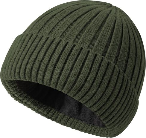 Winter Beanie Hat for Men Women,Fleece Lined Fisherman Beanies,Cold Weather Thick Warm Knit Cuffed Skull Cap in Saudi Arabia
