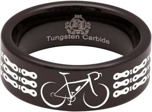 Friends of Irony Tungsten Carbide Bike Ring 8mm Wedding Band Anniversary Ring for Men and Women in Saudi Arabia