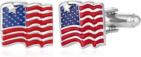 American Flag Cufflinks 925 Sterling Sliver Cuff Links Mens Business Wedding Jewelry Gifts for Men in Kuwait