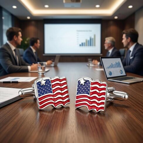 American Flag Cufflinks 925 Sterling Sliver Cuff Links Mens Business Wedding Jewelry Gifts for Men in Kuwait