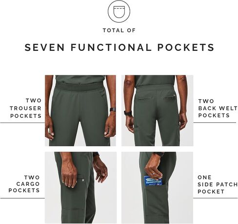 FIGS Axim Cargo Scrub Pants for Men – Moss, L in Kuwait
