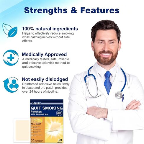 Nicotine Patches to Quit Smoking Patches Step 1, 21 mg Stop Smoking Aids Patch, 30 Count Quit Smoking Stickers that Work with 2 Weeks, Patch Provides a 24-Hour Nicotine Transdermal System in Saudi Arabia