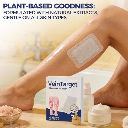Vein Target Microdarts Patches for Legs,Relieve Leg Discomfort, Improves Blood Circulation, Natural Ingredients Leg Treatment for All Skin Types-(1Pack in Saudi Arabia