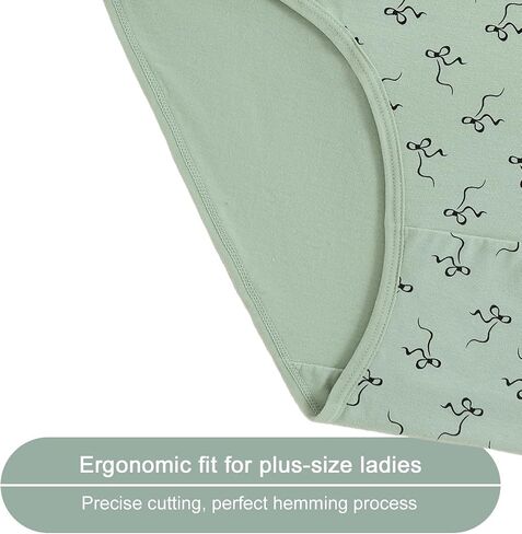 سراويل داخلية نسائية قطنية عالية الخصر، مقاس كبير، 6 قطع، لون خالص، متوسط ​​التمدد، 90% قطن 10% إيلاستان in Kuwait