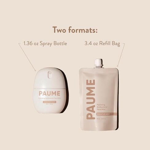 PAUME Antibacterial Hand Mist Spray, Fine Mist Cleansing Spray with Niacinamide & Aloe, Cedar Citrus Rosemary Lavender Essential Oil Scent, Refillable, 1 oz in Saudi Arabia