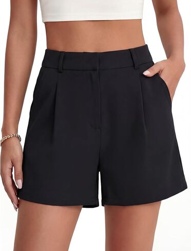 Womens Casual Dressy Shorts High Waisted Wide Leg Back Elastic Business 2026 Spring/Summer Shorts Trouser with Pockets in Saudi Arabia