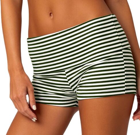 Seyurigaoka Women's Fold Over Shorts Y2K Micro Mini Shorts Low Waisted Yoga Pajama Bottoms Summer Going Out in Kuwait