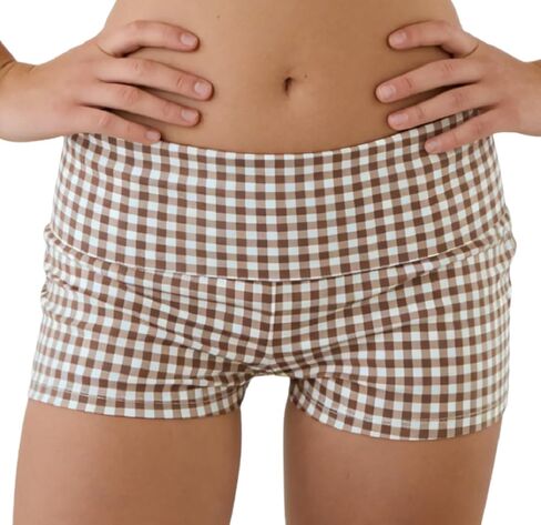 Seyurigaoka Women's Fold Over Shorts Y2K Micro Mini Shorts Low Waisted Yoga Pajama Bottoms Summer Going Out in Kuwait