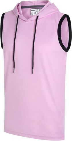 Men's Workout Hooded Shirts Gym Training Tank Tops with Hood Bodybuilding Sleeveless Hoodie Quick Dry Running Outfits in Saudi Arabia