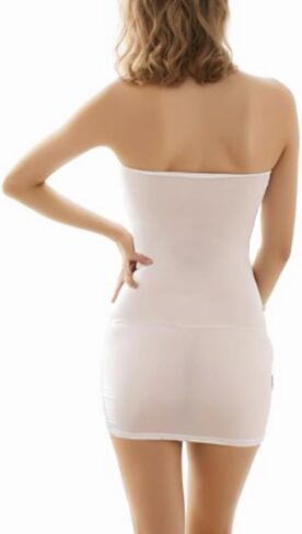 Women's One Piece Strapless Mini Dress Mesh Sheer Bodycon Dress Nightclub Skirt in Saudi Arabia