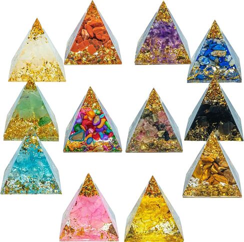 Natural Mineral Crystal Pyramid Energy Healing Meditation Aid Feng Shui Protection Home Decor Versatile Gift Option(2inch Pyramid Amethyst) in Saudi Arabia
