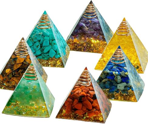 Natural Mineral Crystal Pyramid Energy Healing Meditation Aid Feng Shui Protection Home Decor Versatile Gift Option(2inch Pyramid Amethyst) in Saudi Arabia