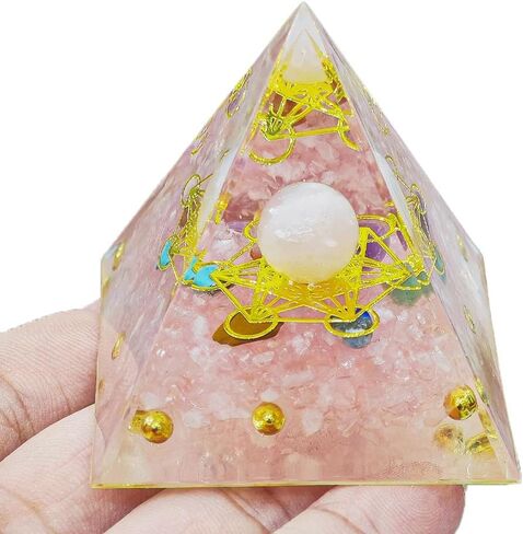 Natural Mineral Crystal Pyramid Energy Healing Meditation Aid Feng Shui Protection Home Decor Versatile Gift Option(2inch Pyramid Amethyst) in Saudi Arabia