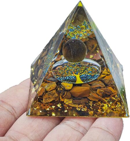 Natural Mineral Crystal Pyramid Energy Healing Meditation Aid Feng Shui Protection Home Decor Versatile Gift Option(2inch Pyramid Amethyst) in Saudi Arabia