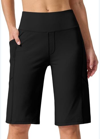 Willit Women's Bermuda Long Shorts 12" Knee Length High Waisted Lightweight Stretch Summer Casual Workout Shorts with Pockets in Kuwait