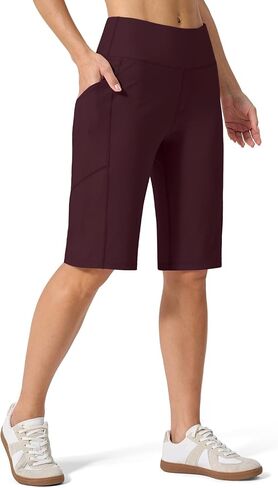 Willit Women's Bermuda Long Shorts 12" Knee Length High Waisted Lightweight Stretch Summer Casual Workout Shorts with Pockets in Kuwait