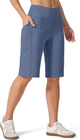 Willit Women's Bermuda Long Shorts 12" Knee Length High Waisted Lightweight Stretch Summer Casual Workout Shorts with Pockets in Kuwait