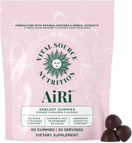 Vital Source Nutrition - AiRi - Debloat Support Gummies - Natural Digestive Blend with Enzymes & Herbal Extracts - Supports Gut Balance & Digestive Comfort - Supplements for Women - 30 Servings in Saudi Arabia