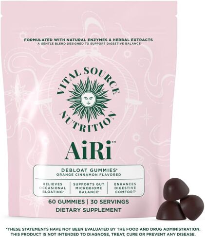 Vital Source Nutrition - AiRi - Debloat Support Gummies - Natural Digestive Blend with Enzymes & Herbal Extracts - Supports Gut Balance & Digestive Comfort - Supplements for Women - 30 Servings in Saudi Arabia