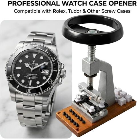 5700 Benchtop Watch Case Opener Module - Professional Back Remover Station with 6 Precision Dies & 12 Fixing Chucks - Manual Torque Signal Adjustment for Watchmaking (Maximum 65mm) in Kuwait