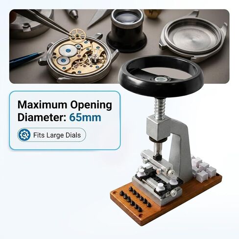 5700 Benchtop Watch Case Opener Module - Professional Back Remover Station with 6 Precision Dies & 12 Fixing Chucks - Manual Torque Signal Adjustment for Watchmaking (Maximum 65mm) in Kuwait