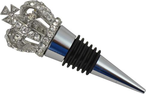 Wine Bottle Stopper Reusible Decorative Royal Crown for King or Queen Bling Crystal Rhinestones Champagne Stopper in Silver in Saudi Arabia