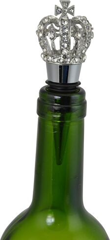 Wine Bottle Stopper Reusible Decorative Royal Crown for King or Queen Bling Crystal Rhinestones Champagne Stopper in Silver in Saudi Arabia