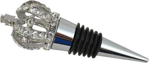 Wine Bottle Stopper Reusible Decorative Royal Crown for King or Queen Bling Crystal Rhinestones Champagne Stopper in Silver in Saudi Arabia