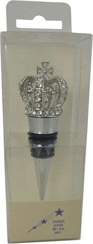 Wine Bottle Stopper Reusible Decorative Royal Crown for King or Queen Bling Crystal Rhinestones Champagne Stopper in Silver in Saudi Arabia