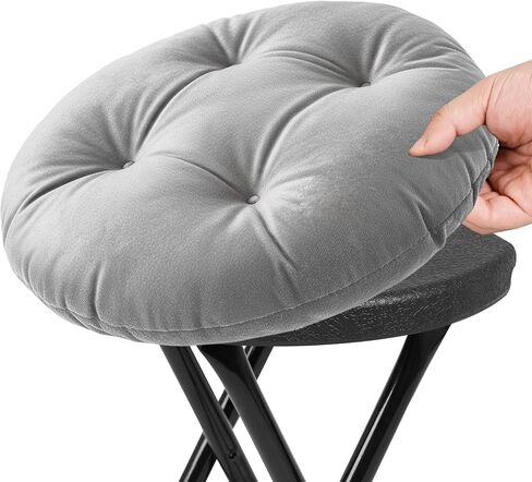 COOZMENT 2 Pack Bar Stool Seat Cushion, Round Stool Cushion Covers Pads - One-Piece Design with Elastic Skirt (13"x13", Dark Green) in Saudi Arabia