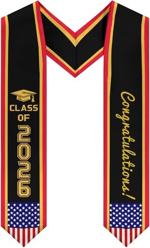 National Flag Graduation Stole Sash Patriotic Graduation Stole Honor Sash Scarf for 72" Long Unisex in Saudi Arabia
