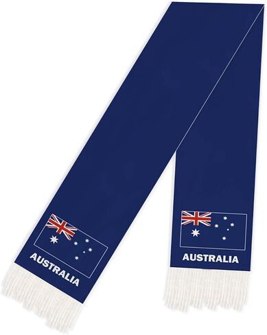 5 FT Australia Scarf,150 cm Australian National Flag Bandana Shawl,Double Layer Soft Tassel Scarves Wraps in Kuwait