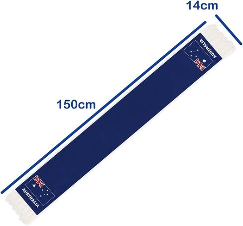 5 FT Australia Scarf,150 cm Australian National Flag Bandana Shawl,Double Layer Soft Tassel Scarves Wraps in Kuwait