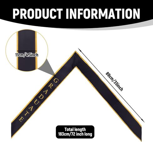 Jmkcoz Graduation Honor Stole Graduation Sash Scarf Graduation Gift for International Student Class of 2026 Graduate in Kuwait