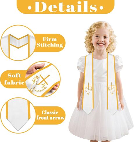 Gold Mi Bautizo Stole First Holy Communion Sash for Boy/Girl in Saudi Arabia