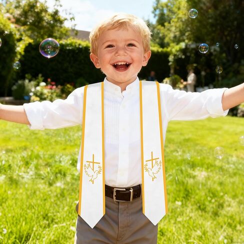 Gold Mi Bautizo Stole First Holy Communion Sash for Boy/Girl in Saudi Arabia