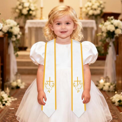 Gold Mi Bautizo Stole First Holy Communion Sash for Boy/Girl in Saudi Arabia